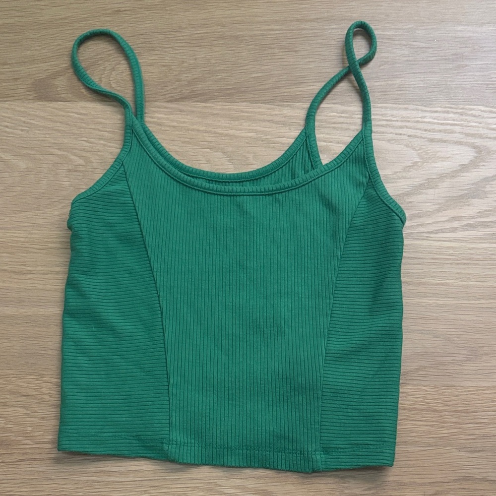 Urban Outfitters Green Ribbed Tank Top